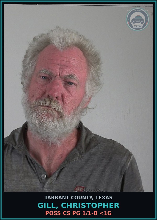 Booking mugshot of Gill, Christopher in Tarrant County