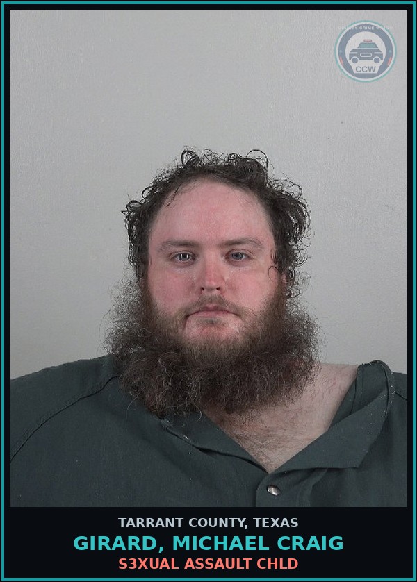 Booking mugshot of Girard, Michael Craig in Tarrant County