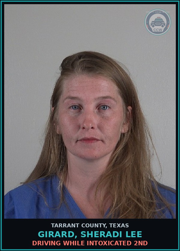 Booking mugshot of Girard, Sheradi Lee in Tarrant County