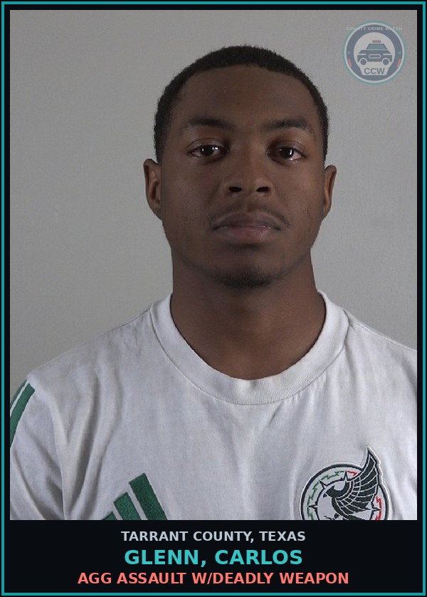 Booking mugshot of Glenn, Carlos in Tarrant County