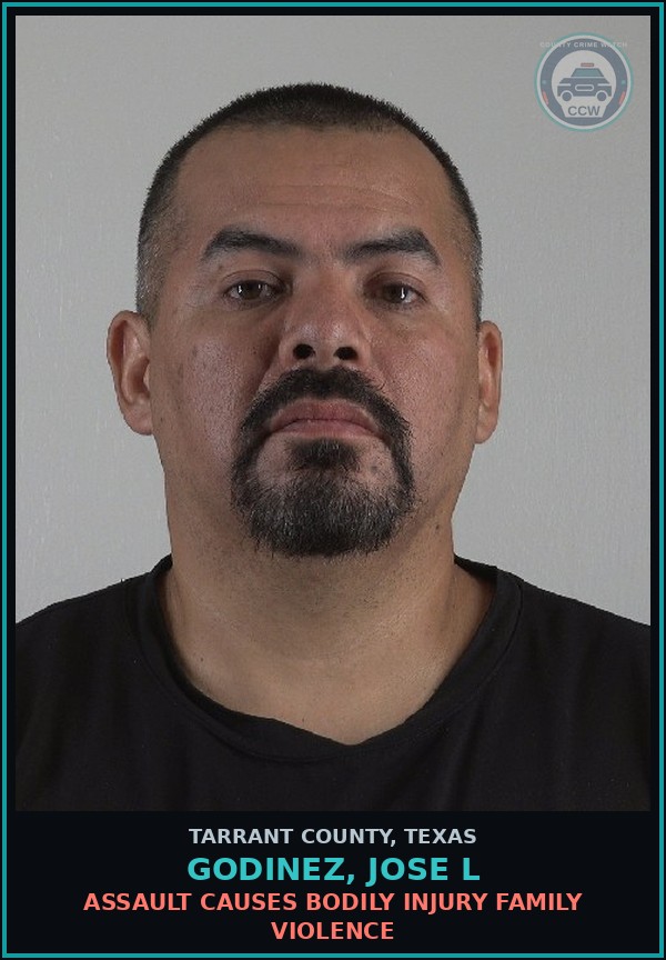 Booking mugshot of Godinez, Jose L in Tarrant County