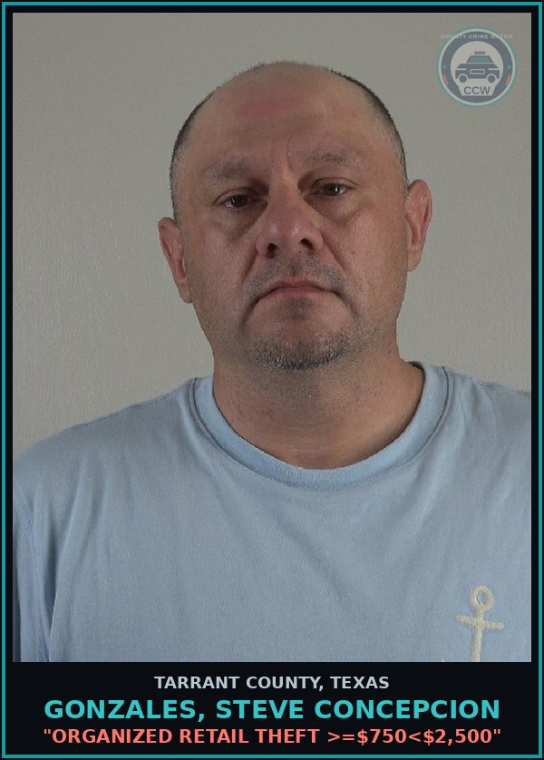 Booking mugshot of Gonzales, Steve Concepcion in Tarrant County