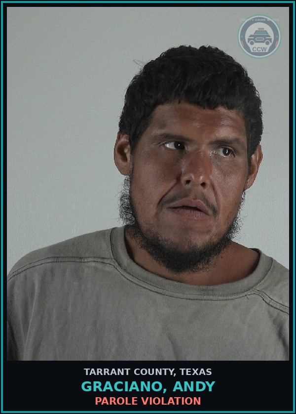 Booking mugshot of Graciano, Andy in Tarrant County