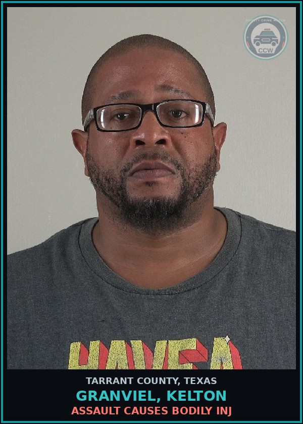 Booking mugshot of Granviel, Kelton in Tarrant County