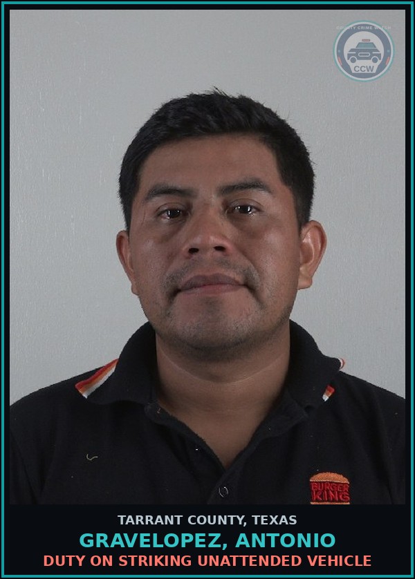 Booking mugshot of Gravelopez, Antonio in Tarrant County
