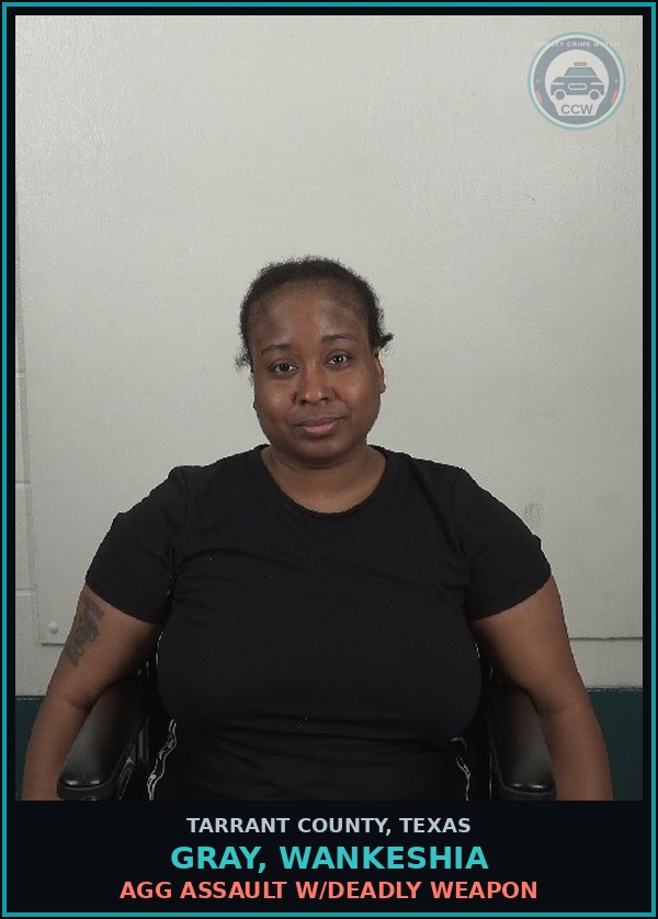 Booking mugshot of Gray, Wankeshia in Tarrant County