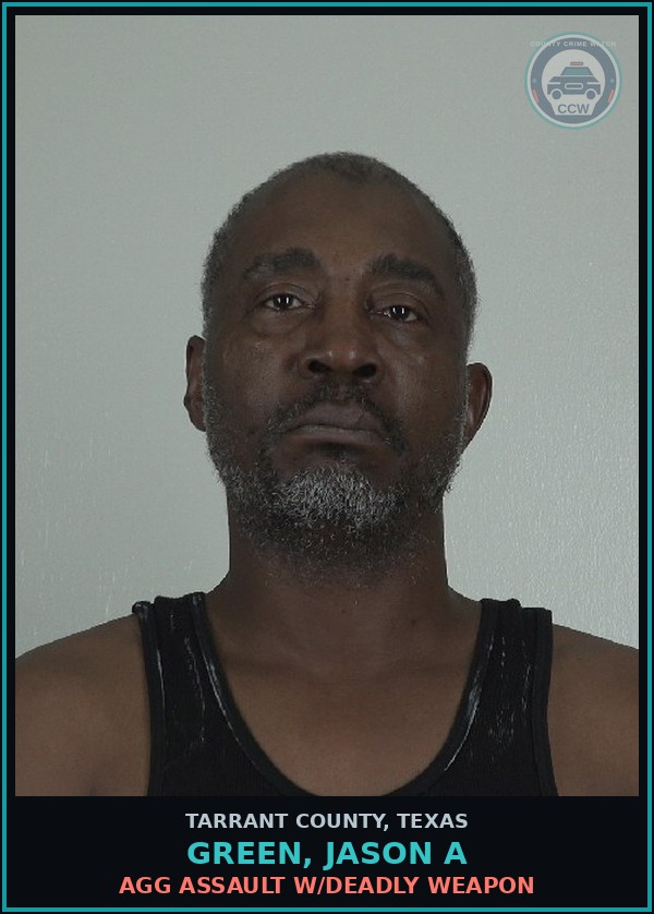 Booking mugshot of Green, Jason A in Tarrant County