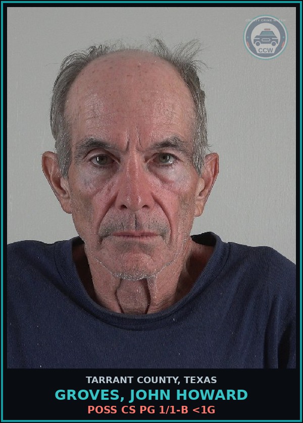 Booking mugshot of Groves, John Howard in Tarrant County