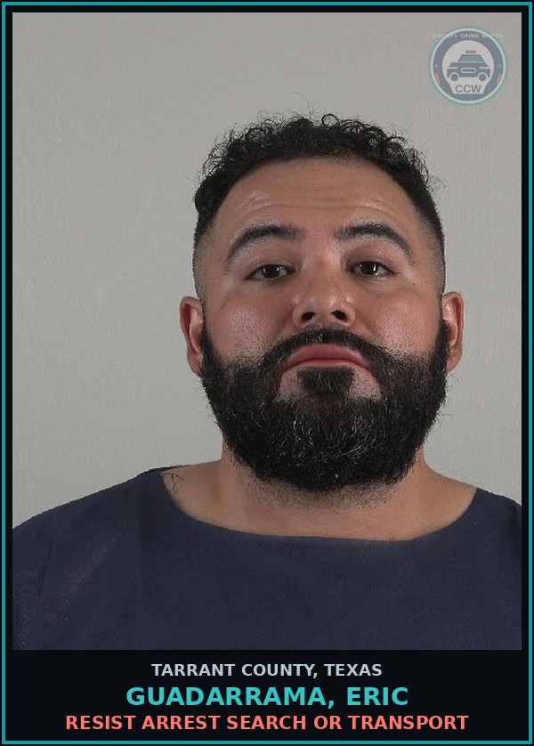 Booking mugshot of Guadarrama, Eric in Tarrant County