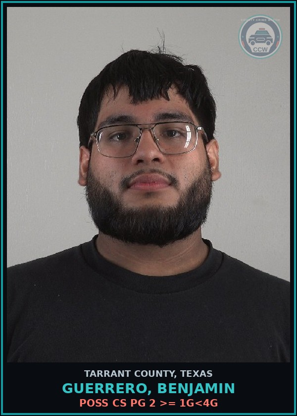 Booking mugshot of Guerrero, Benjamin in Tarrant County