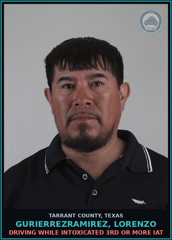 Booking mugshot of Gurierrezramirez, Lorenzo in Tarrant County