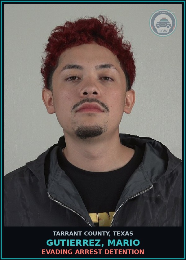 Booking mugshot of Gutierrez, Mario in Tarrant County