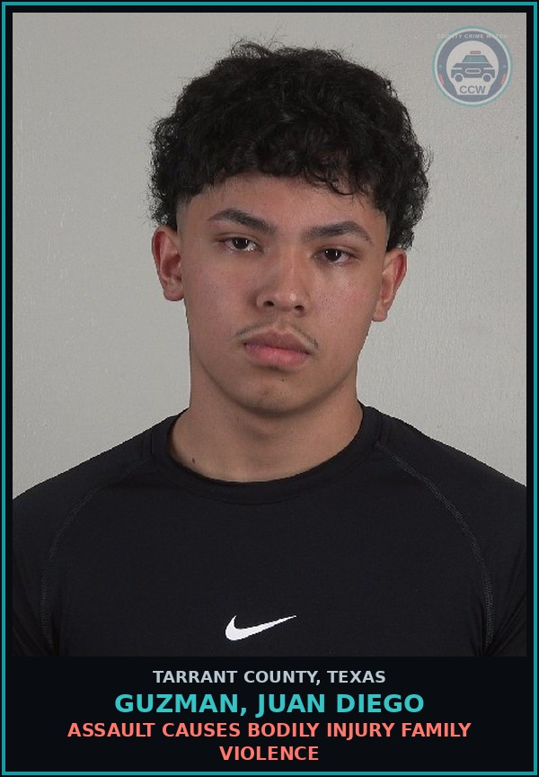 Booking mugshot of Guzman, Juan Diego in Tarrant County