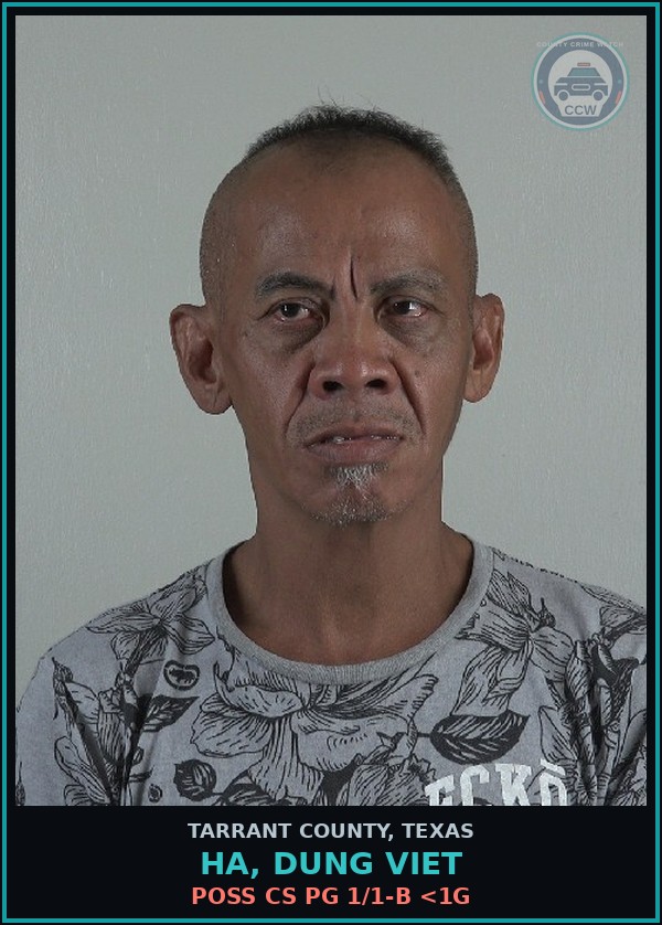 Booking mugshot of Ha, Dung Viet in Tarrant County
