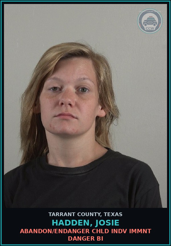 Booking mugshot of Hadden, Josie in Tarrant County