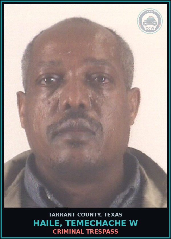 Booking mugshot of Haile, Temechache W in Tarrant County