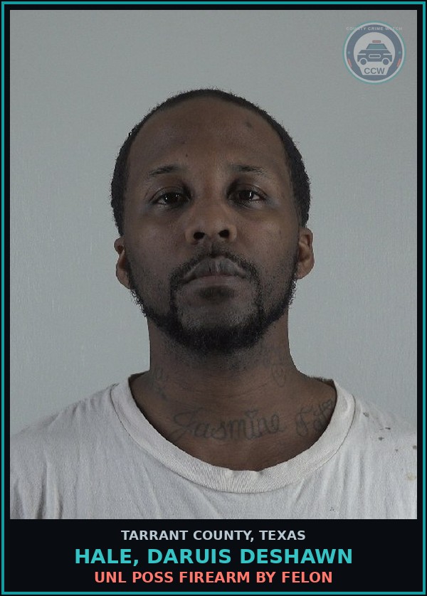 Booking mugshot of Hale, Daruis Deshawn in Tarrant County