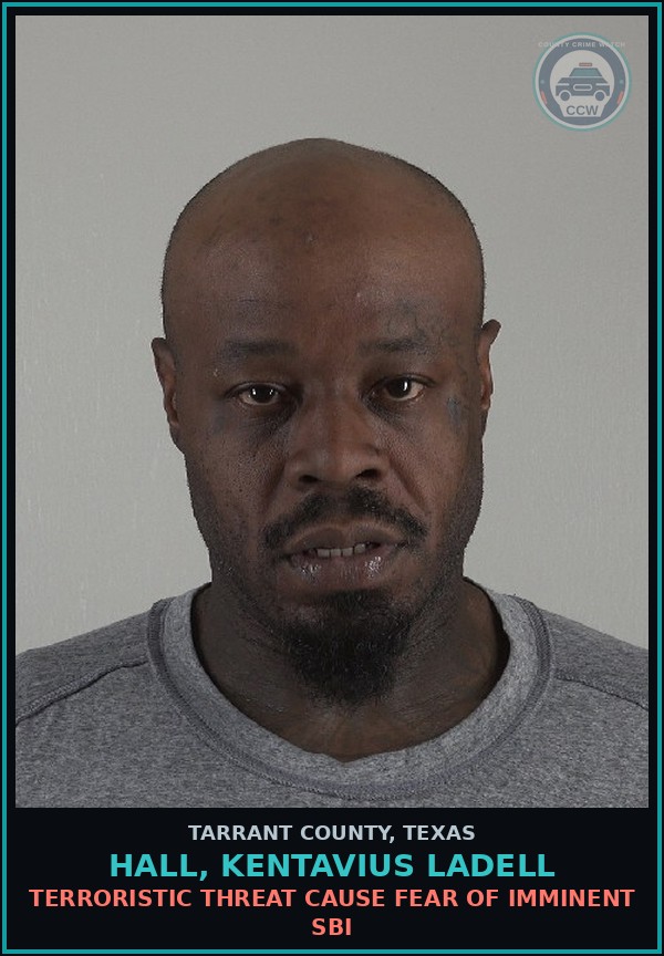 Booking mugshot of Hall, Kentavius Ladell in Tarrant County