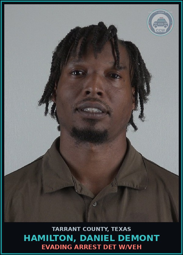 Booking mugshot of Hamilton, Daniel Demont in Tarrant County