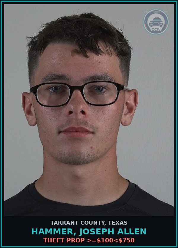 Booking mugshot of Hammer, Joseph Allen in Tarrant County