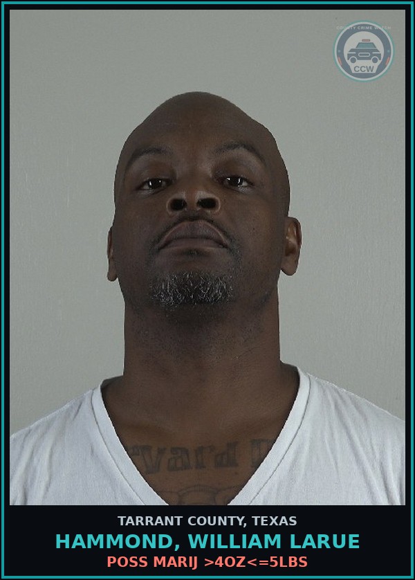 Booking mugshot of Hammond, William Larue in Tarrant County