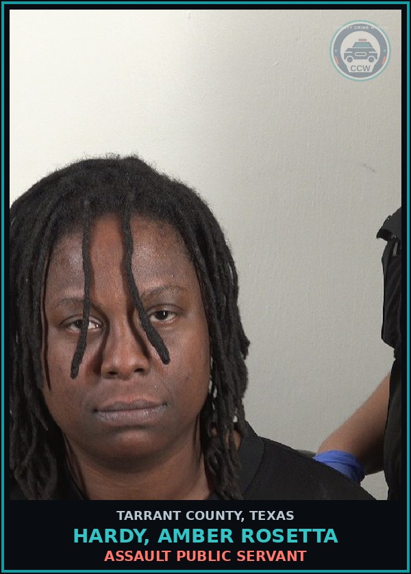 Booking mugshot of Hardy, Amber Rosetta in Tarrant County
