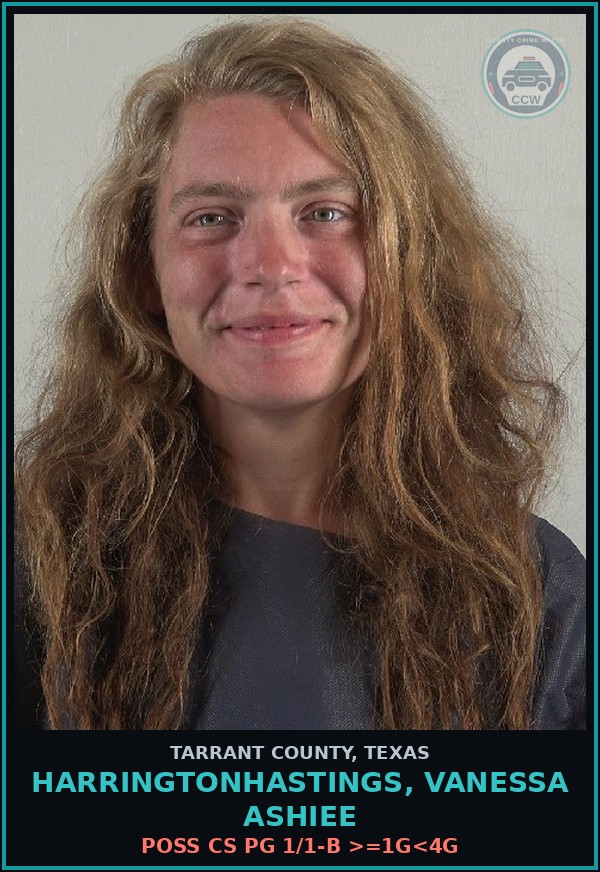 Booking mugshot of Harringtonhastings, Vanessa Ashiee in Tarrant County