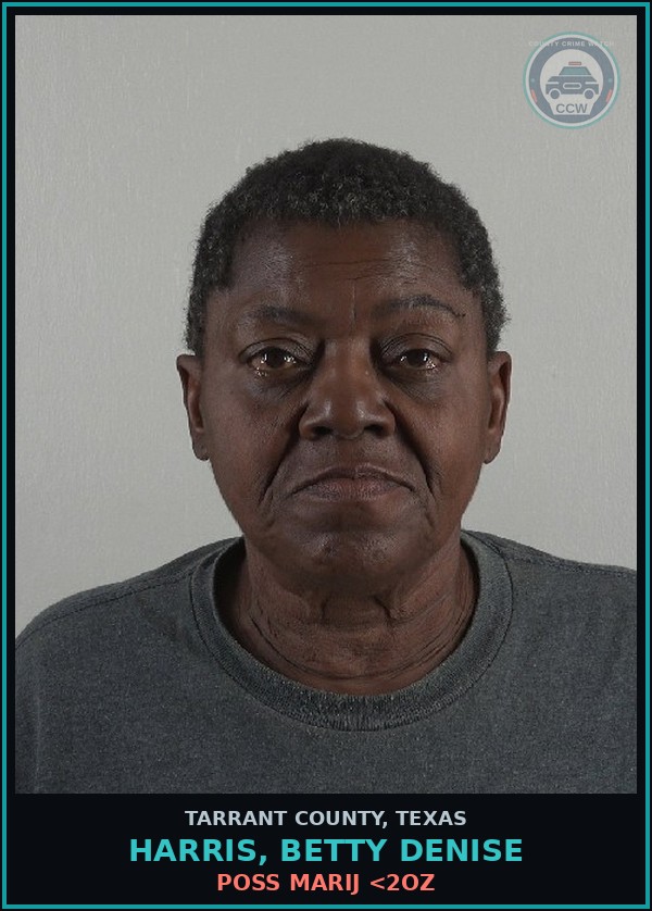 Booking mugshot of Harris, Betty Denise in Tarrant County