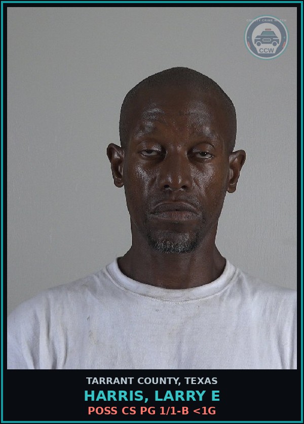 Booking mugshot of Harris, Larry E in Tarrant County