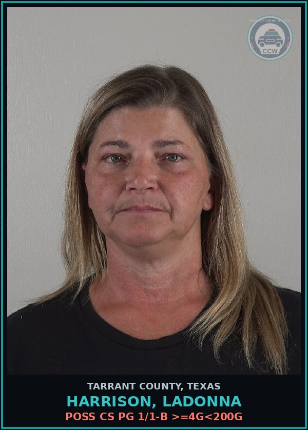 Booking mugshot of Harrison, Ladonna in Tarrant County