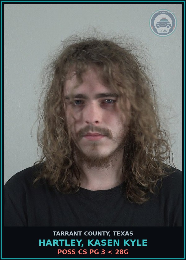 Booking mugshot of Hartley, Kasen Kyle in Tarrant County