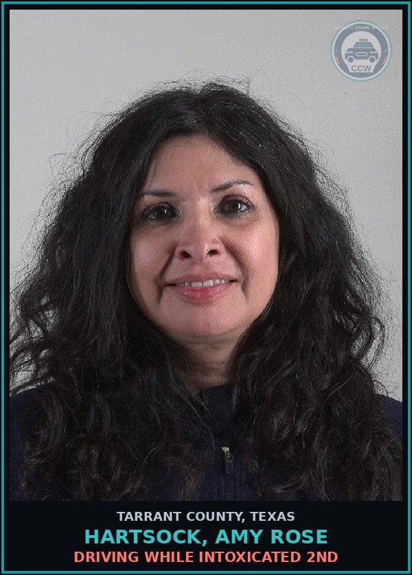 Booking mugshot of Hartsock, Amy Rose in Tarrant County