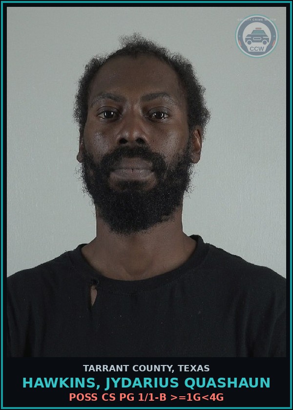 Booking mugshot of Hawkins, Jydarius Quashaun in Tarrant County