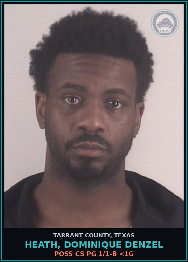 Booking mugshot of Heath, Dominique Denzel in Tarrant County