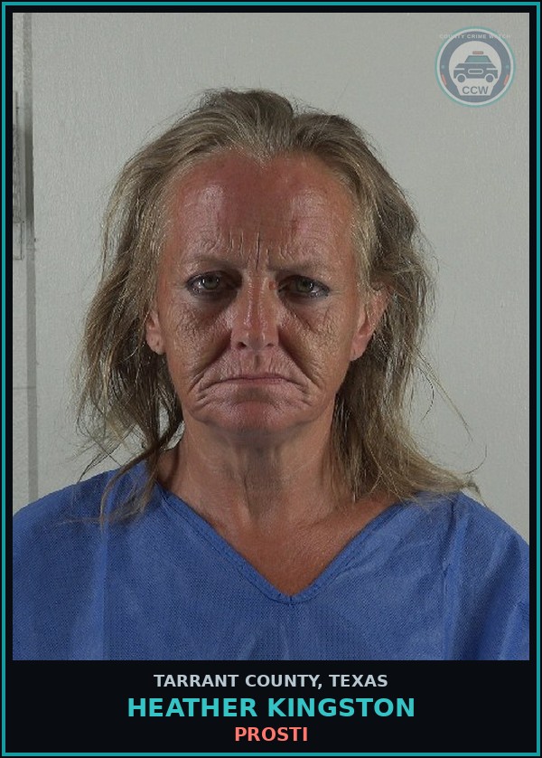 Booking mugshot of Heather Kingston in Tarrant County