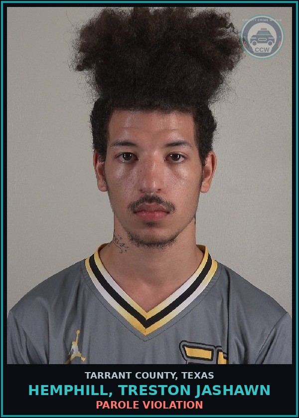 Booking mugshot of Hemphill, Treston Jashawn in Tarrant County