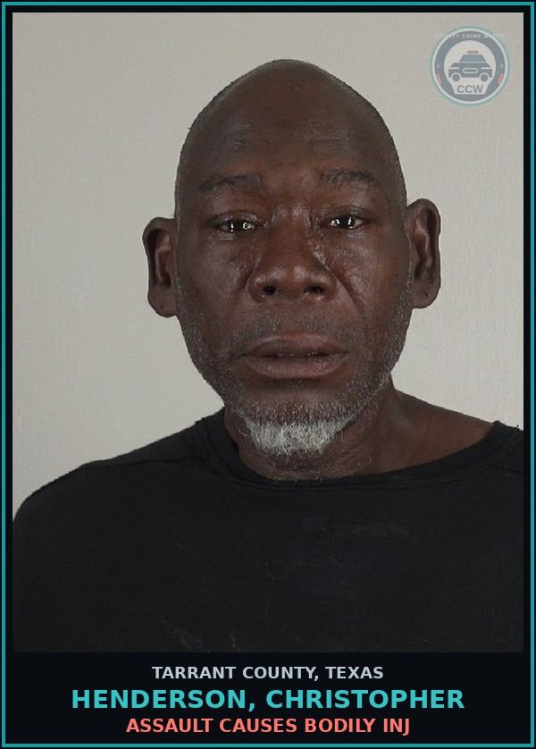 Booking mugshot of Henderson, Christopher in Tarrant County