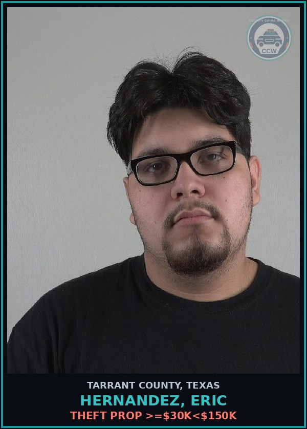 Booking mugshot of Hernandez, Eric in Tarrant County