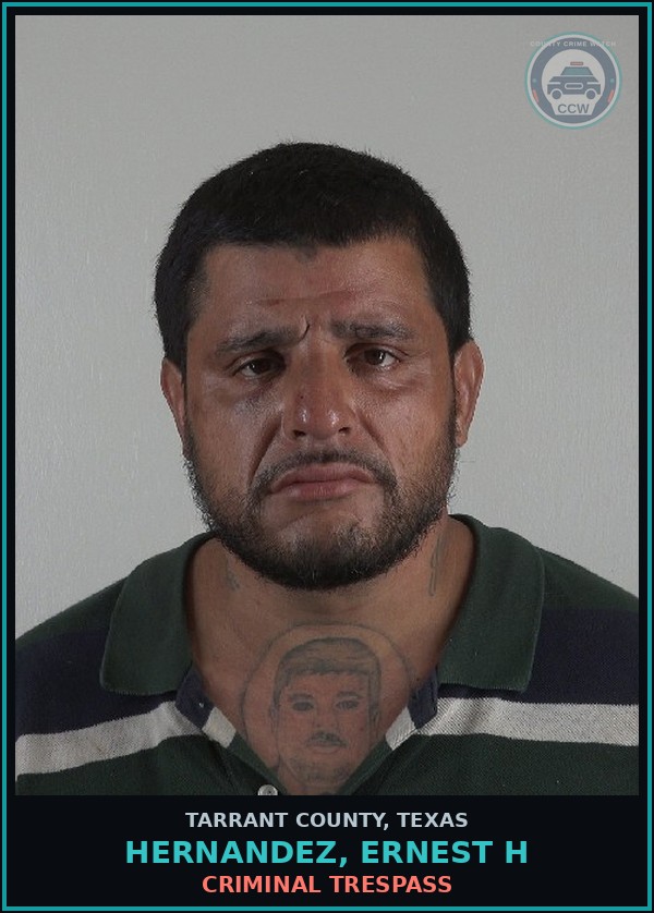 Booking mugshot of Hernandez, Ernest H in Tarrant County