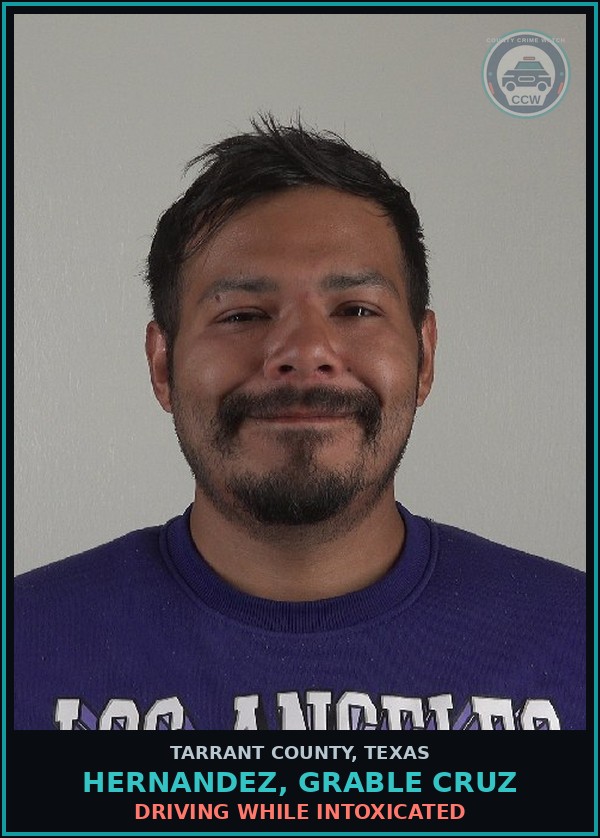 Booking mugshot of Hernandez, Grable Cruz in Tarrant County