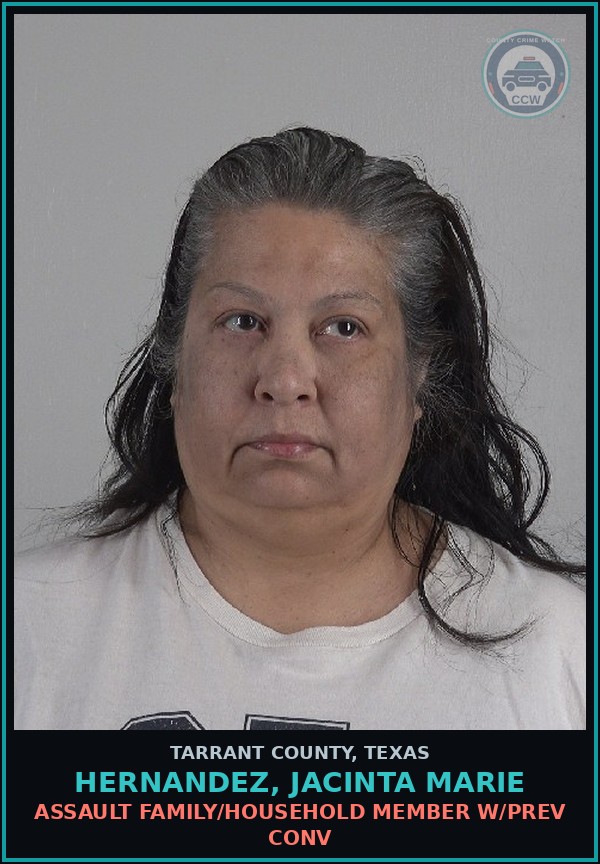 Booking mugshot of Hernandez, Jacinta Marie in Tarrant County