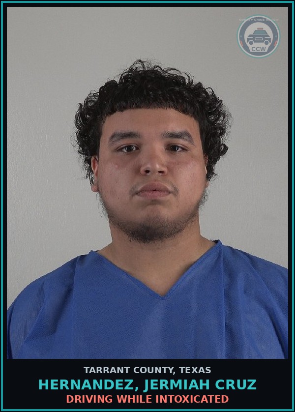 Booking mugshot of Hernandez, Jermiah Cruz in Tarrant County