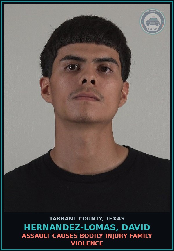 Booking mugshot of Hernandez-Lomas, David in Tarrant County