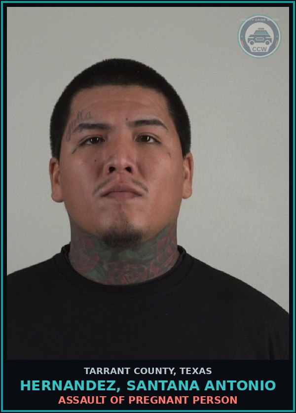 Booking mugshot of Hernandez, Santana Antonio in Tarrant County