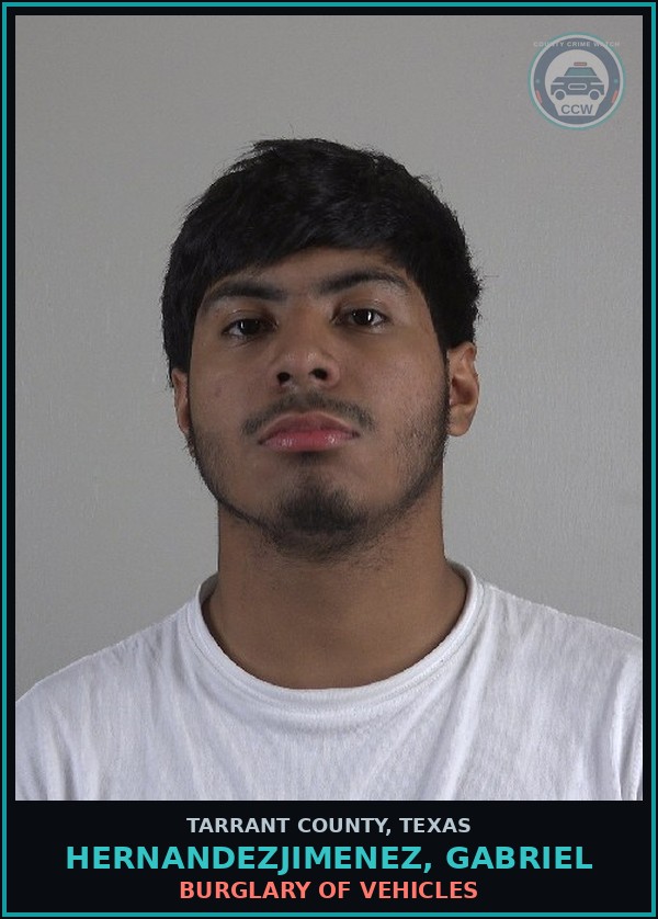 Booking mugshot of Hernandezjimenez, Gabriel in Tarrant County