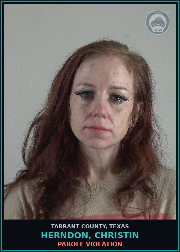 Booking mugshot of Herndon, Christin in Tarrant County