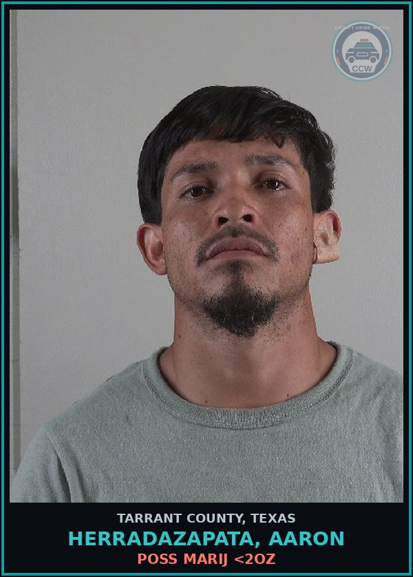 Booking mugshot of Herradazapata, Aaron in Tarrant County