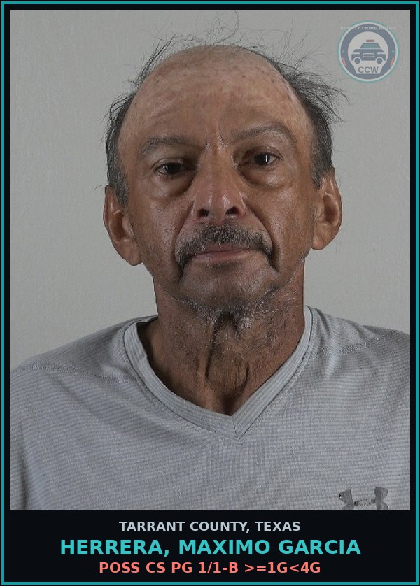 Booking mugshot of Herrera, Maximo Garcia in Tarrant County