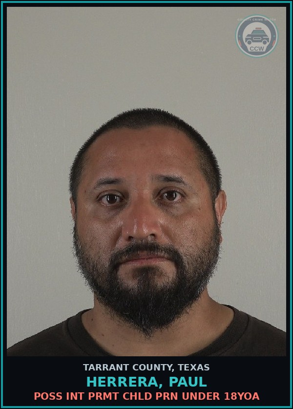 Booking mugshot of Herrera, Paul in Tarrant County