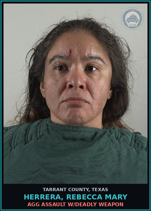 Booking mugshot of Herrera, Rebecca Mary in Tarrant County